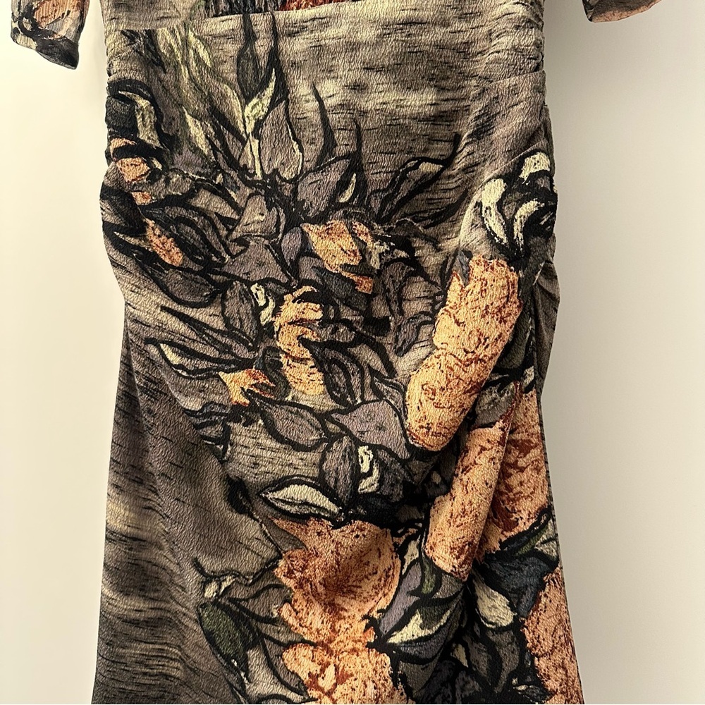 Anthropologie Tracy Reese Van Gogh Silk Dress Floral Size 2 - Picture 5 of 15